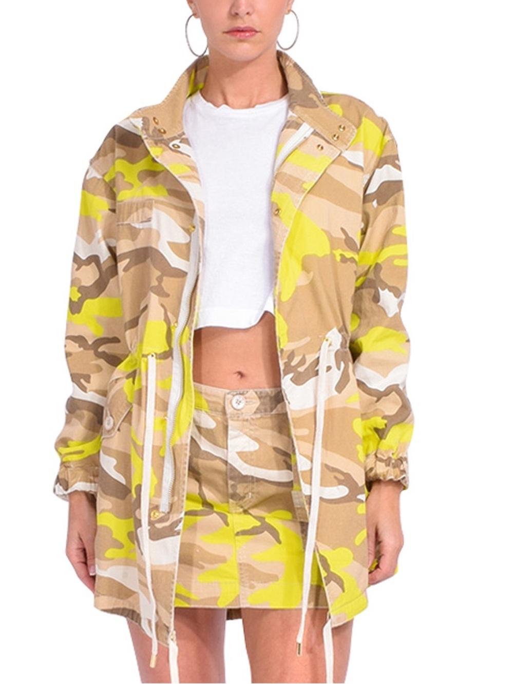 Le Superbe electric camo Anorak trench jacket.